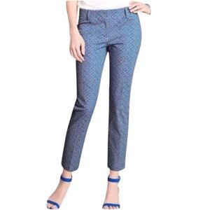 Ann Taylor Blue Geometric Cropped Pants